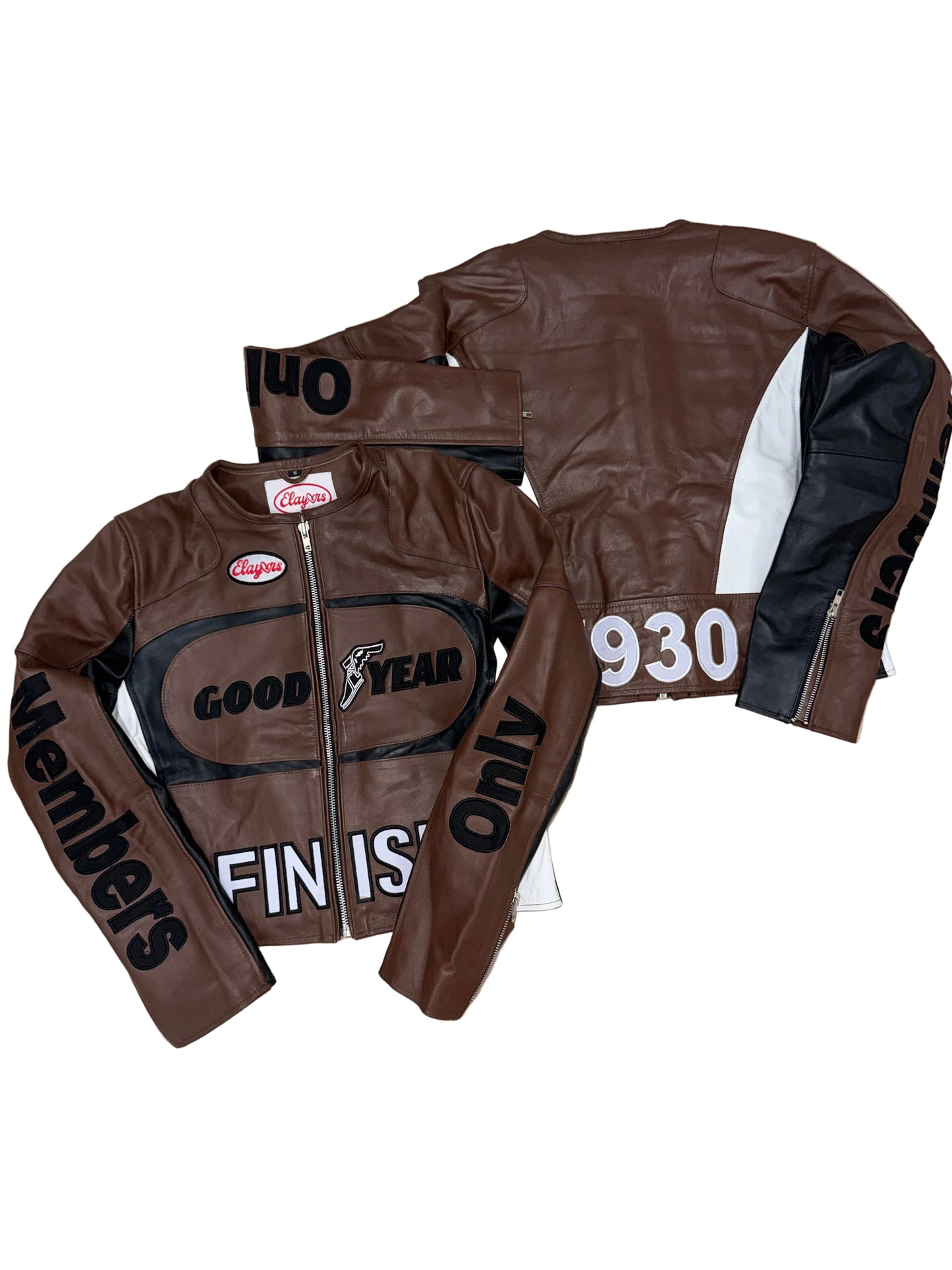 Brown Leather Biker Jacket