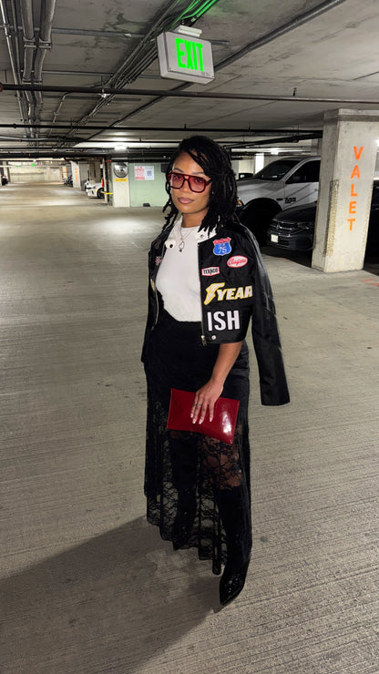 Oreo Crop Biker Jacket